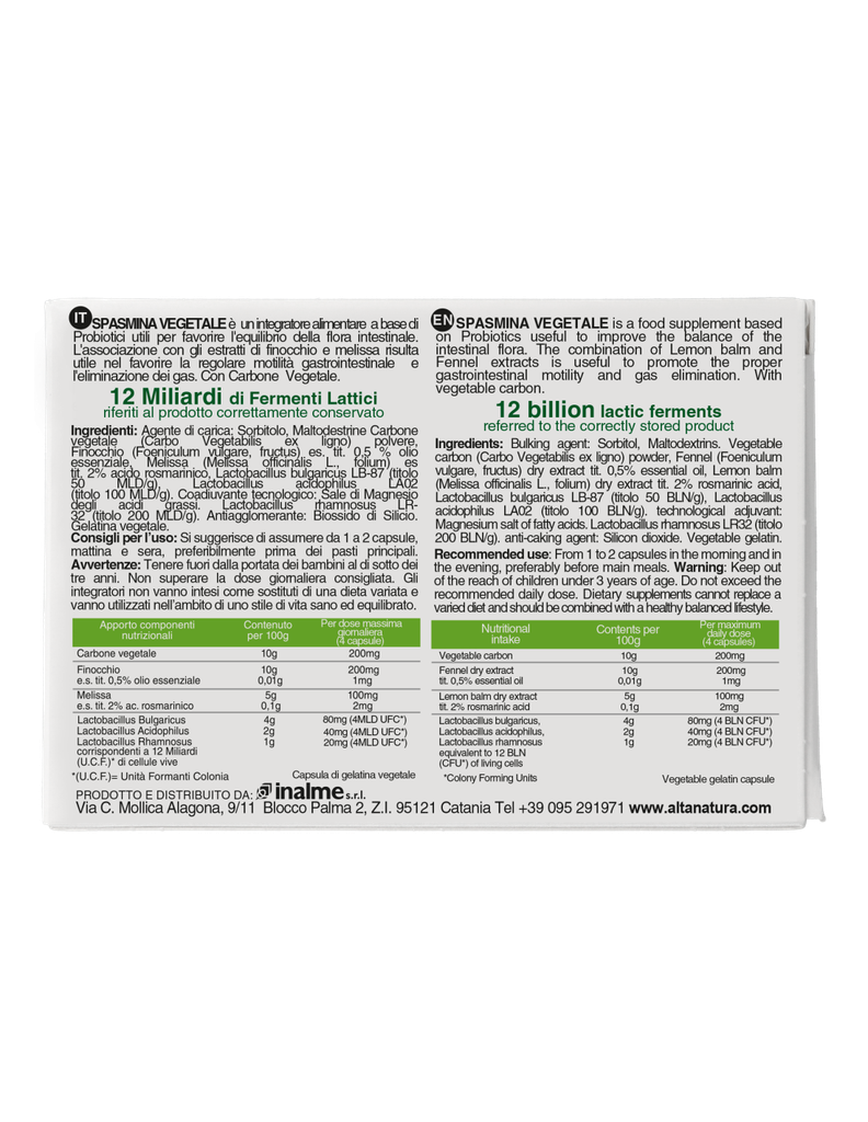Alta Natura Spasmina Vegetale ,30caps