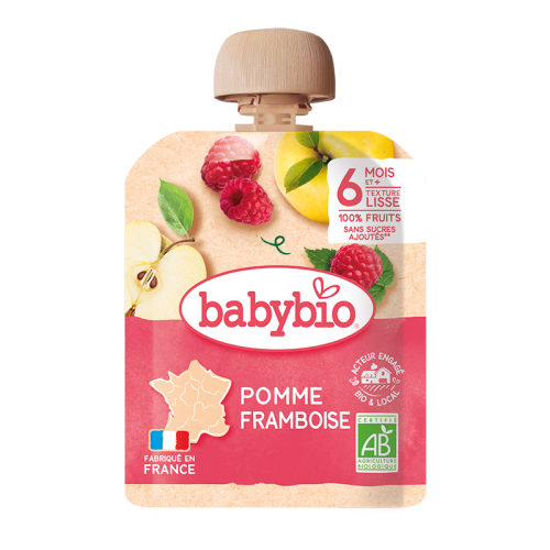 Babybio Apple & Raspberry Pouch +6months 90gr