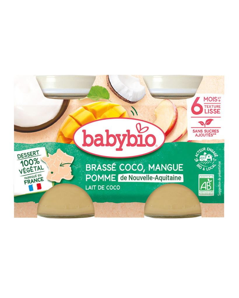 Babybio Brassé Mango & Pineaple Coconut Milk +6months 2x130gr