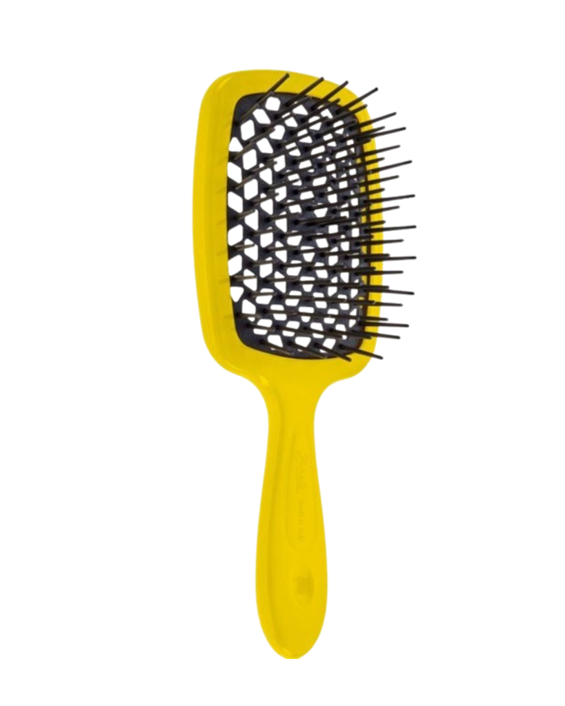 JANEKE SUPERBRUSH VENTED BRUSH WITH SOFT PINS YELLOW BLACK