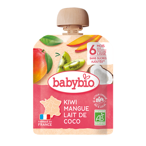 [54023] Babybio Kiwi, Mango & Coco Pouch +6months 90gr