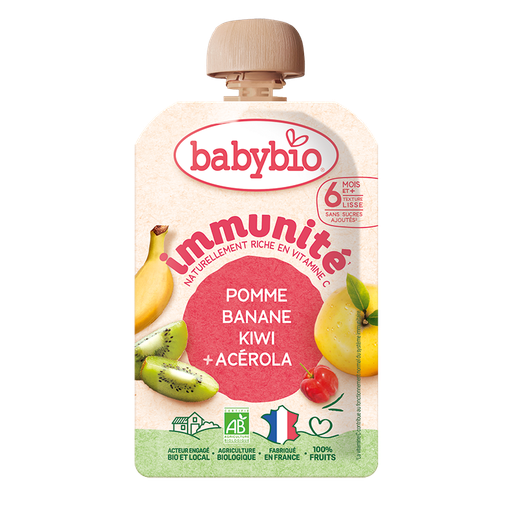 [54131] Babybio Apple Banana Kiwi Immunity Pouch +6m 100gr