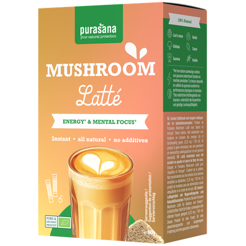 [PURAHD03] Purasana Hot Drinks Mushroom Latte 6 x 10g BIO
